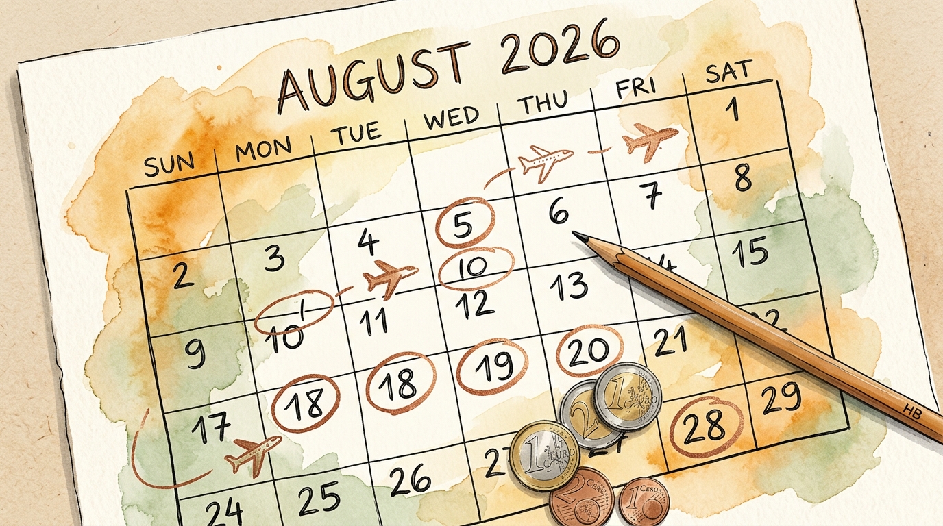 Watercolor illustration for summer 2026 guide travel budget fuel crisis
