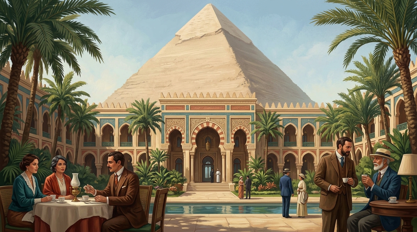Das Marriott Mena House nahe den Pyramiden von Gizeh in Kairo