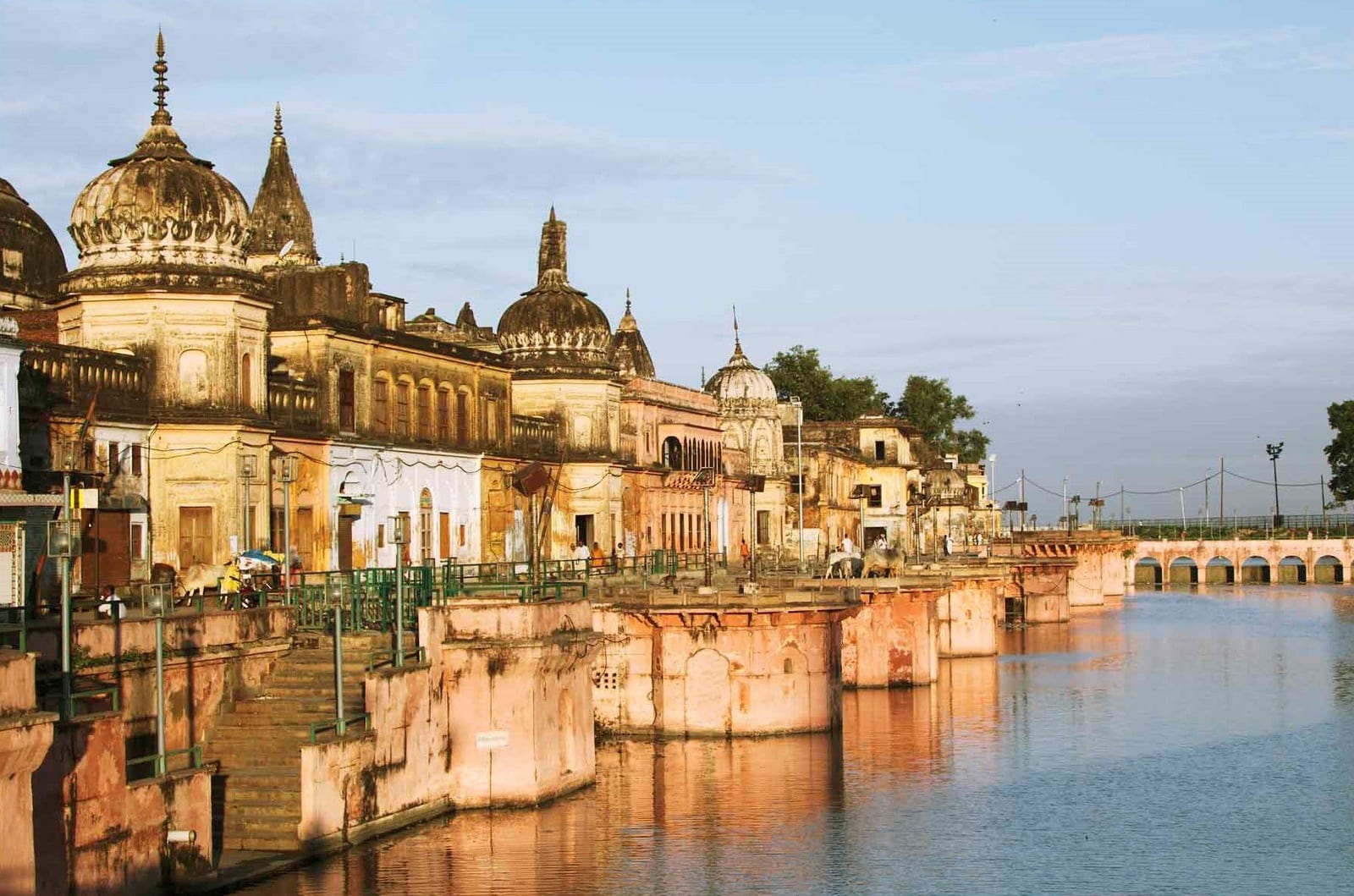 The Saryu river ghats at Ayodhya, site of the Deepotsav lamp display