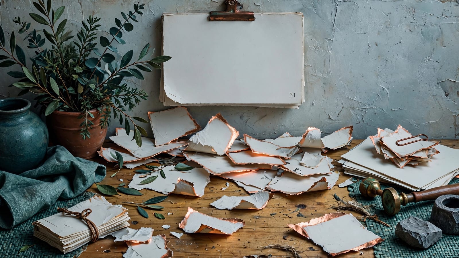 A torn wall calendar ending at 31, with no page printed for what comes after