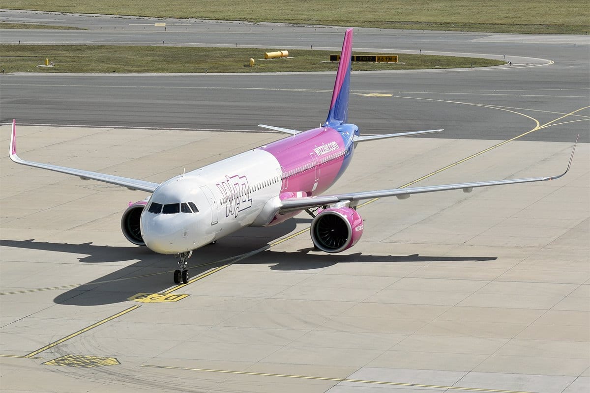 Et Wizz Air Airbus A321neo-fly, den flytype der plejede at have base i Wien