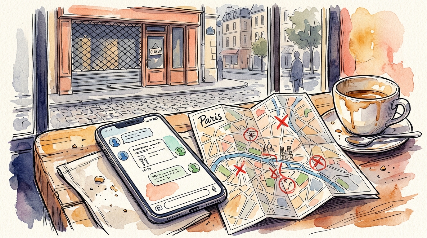 Watercolor illustration for why ai cant plan your trip