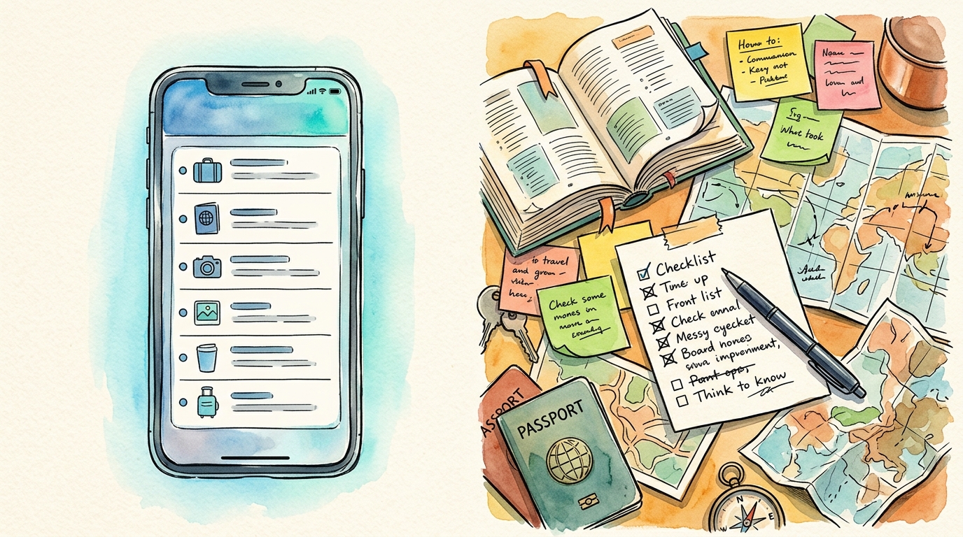Watercolor illustration for why ai cant plan your trip