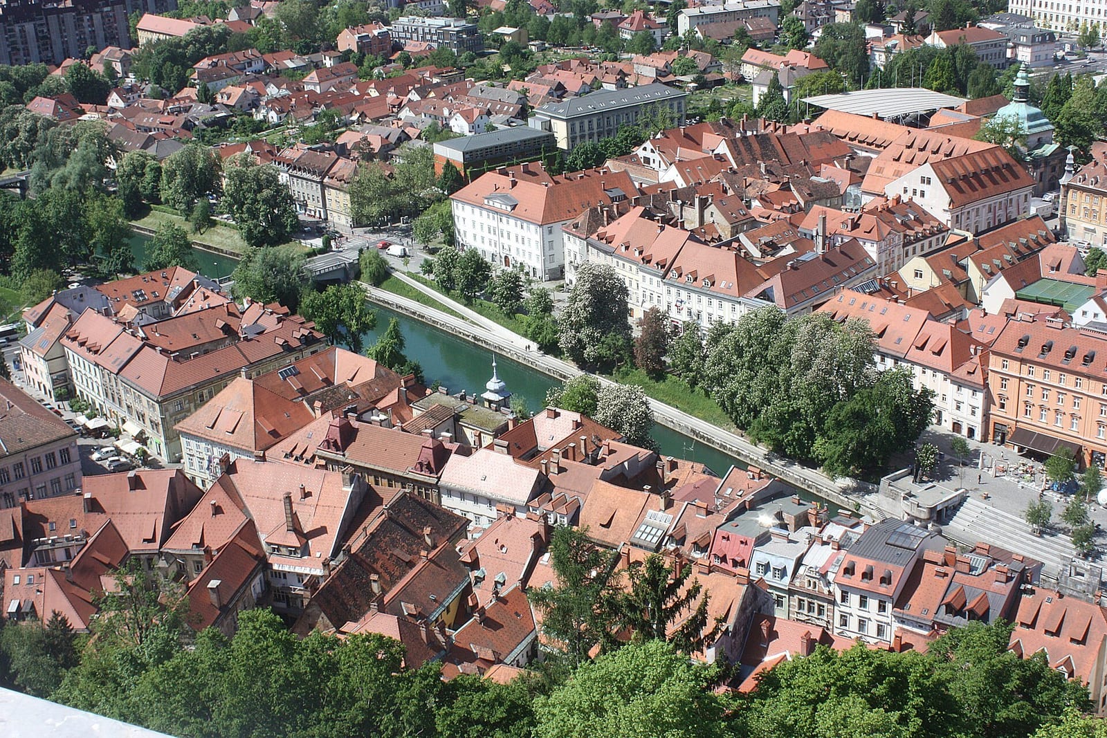 Ljubljana's hilltop castle overlooking the old town and the Ljubljanica river